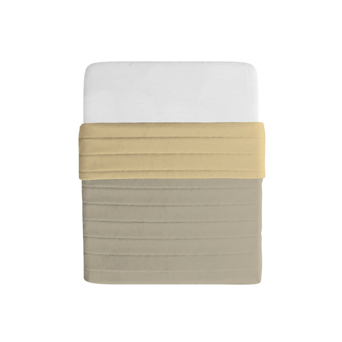 Trapuntino Double Face Matrimoniale 100gr Tinta Unita in Microfibra Tortora/Panna