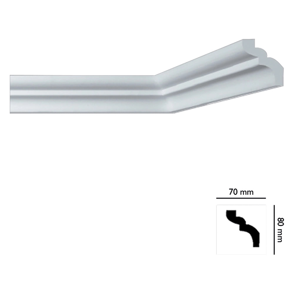 CORNICE DECORATIVA PER SOFFITTO mod. I785 - mm. 70 x 80 x 2 mt- 50 pezzi  - BOVELACCI