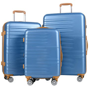 Set di 3 valigie rigide: 40 x 23 x 58 cm 46 x 28 x 68 cm 51 x 32 x 78 cm leggere e impermeabili design moderno ABS blu 20_0017951