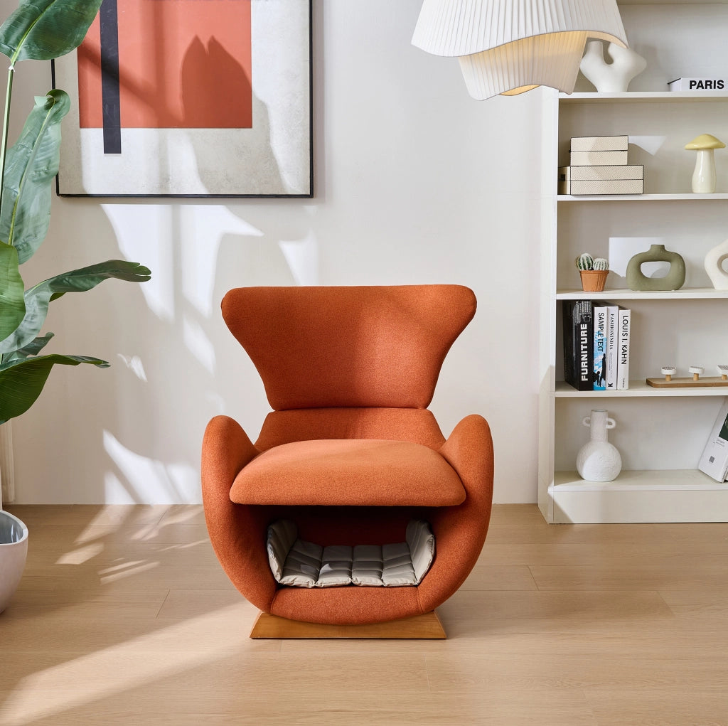 Poltrona lounge design stile squalo balena con cuccia per animali; 66x69x76 cm; rosso mattone
