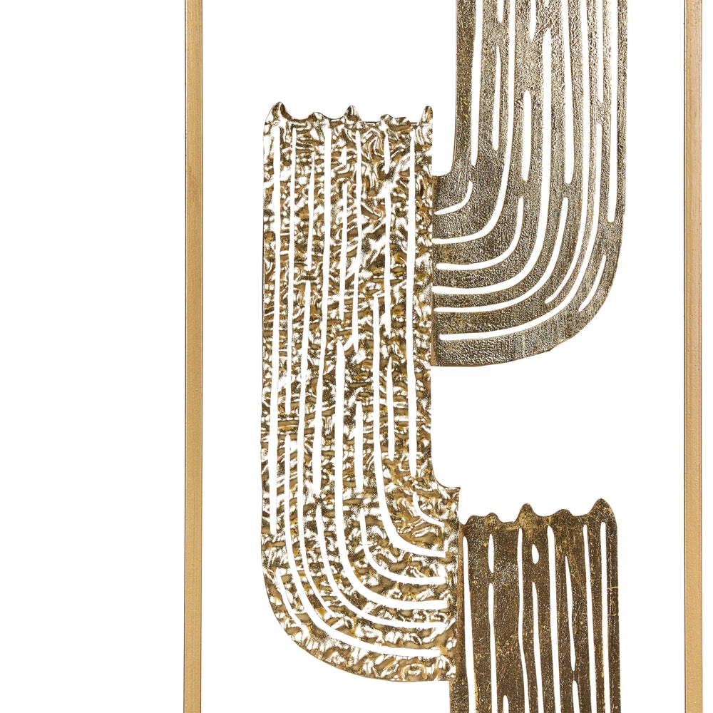 Decorazione murale moderna in ferro oro fatto a mano 75 x 29 cm accessorio stile industriale moderno