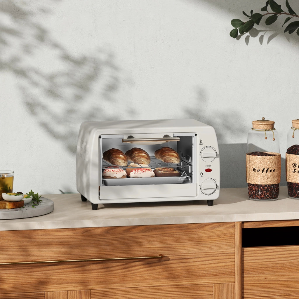 Mini Forno da Tavolo 36;5x26x22 cm 750 W con Teglia; Griglia e Temperatura fino a 230°C