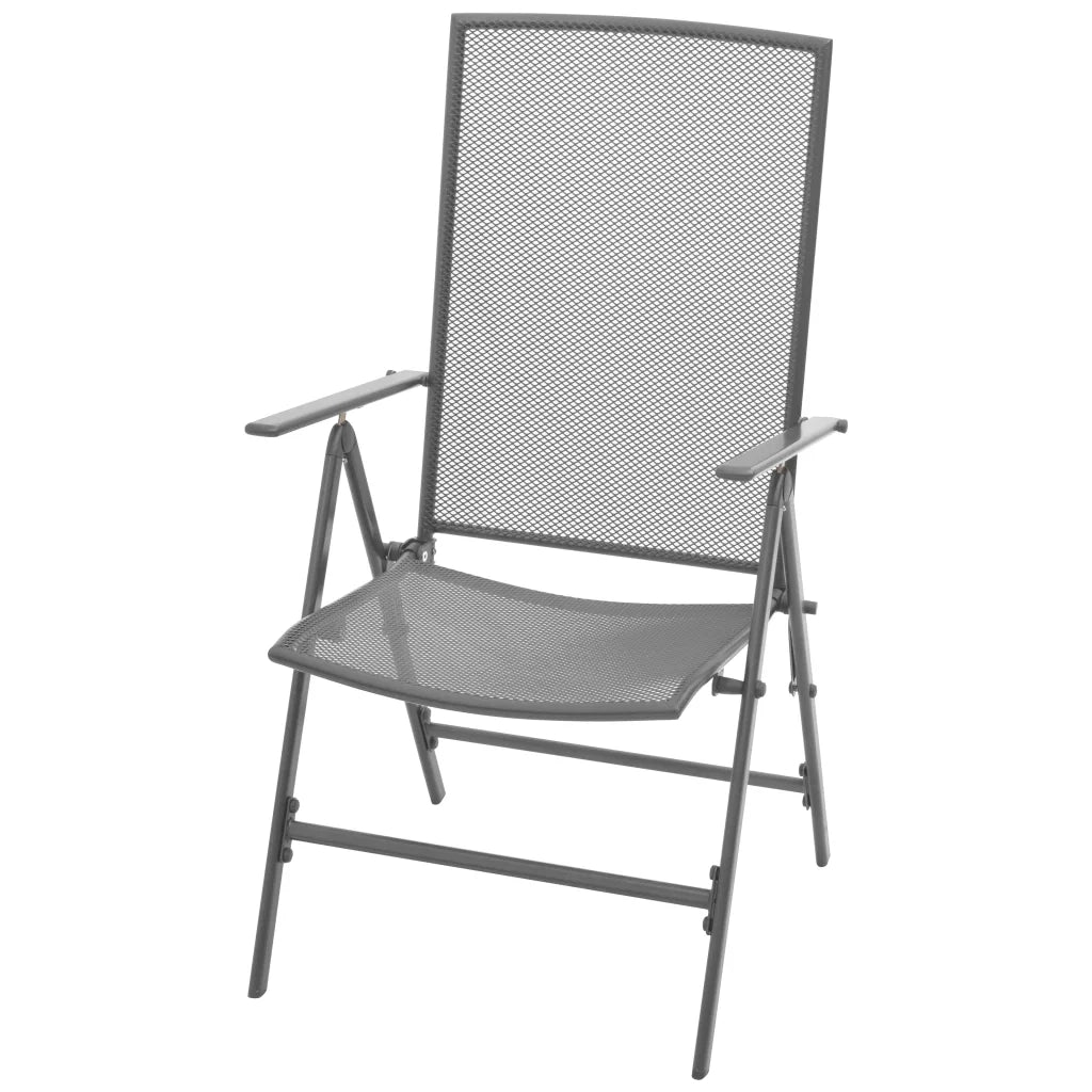 vidaXL Sedie da Giardino Reclinabili 7 pz Antracite Acciaio Verniciato