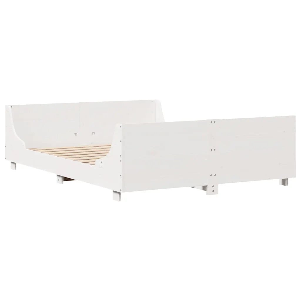 vidaXL Letto senza Materasso Bianco 140x190 cm Legno Massello di Pino