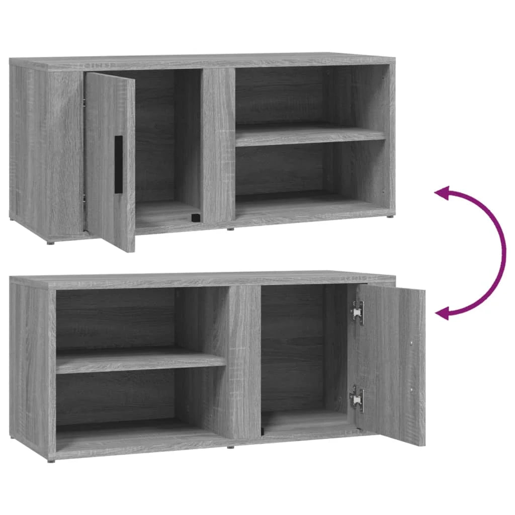 Mobile TV multimediale scaffale TV credenza mobile TV sala da pranzo soggiorno camera da letto 2 pezzi Sonoma 80 x 31,5 x 36 cm legno ingegnerizzato grigio 02_0028655