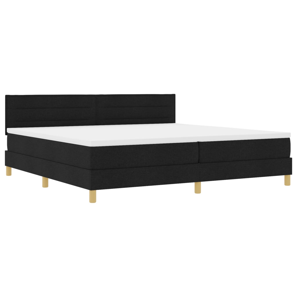 Letto Box Spring con Materasso & LED Nero 200x200 cm Tessuto