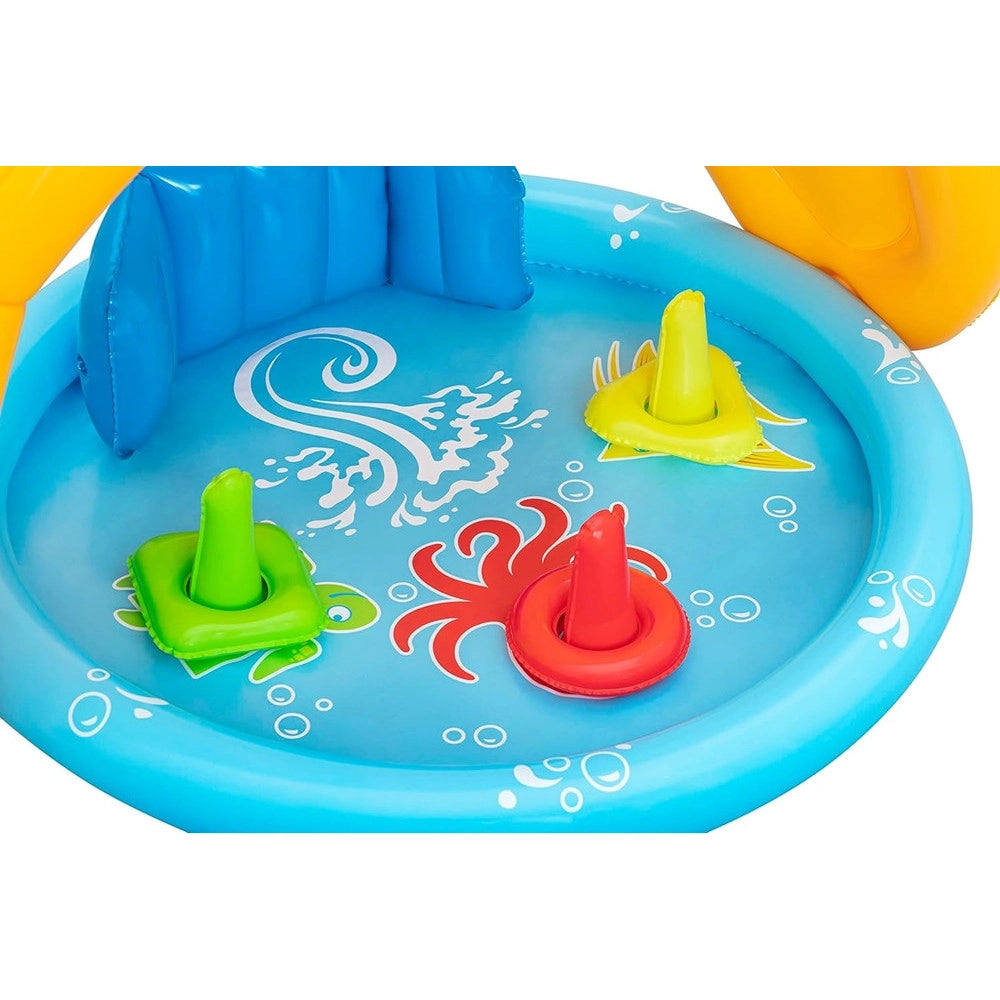 Trade Shop - Piscina Gioco Gonfiabile Lil Seashapes Con Schienale Tetto Bimbi +6 Mesi Giardino 52568 -