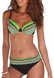 Costumi da bagno per donne con push-up, stampa tribale, cinture regolabili, imbottitura morbida, sottovesti da bagno rapidamente asciuganti