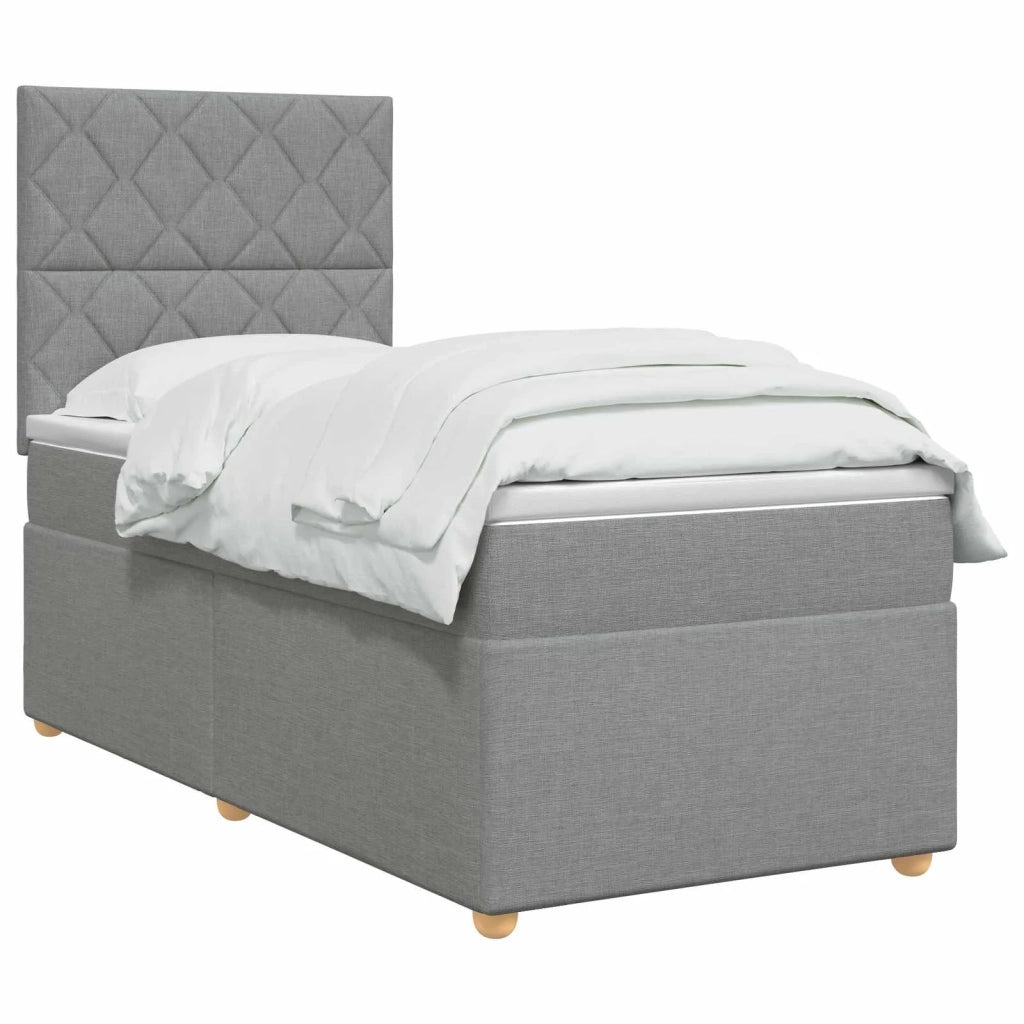 Letto box spring con materasso Grigio Chiaro 80 x 200 cm 3453760