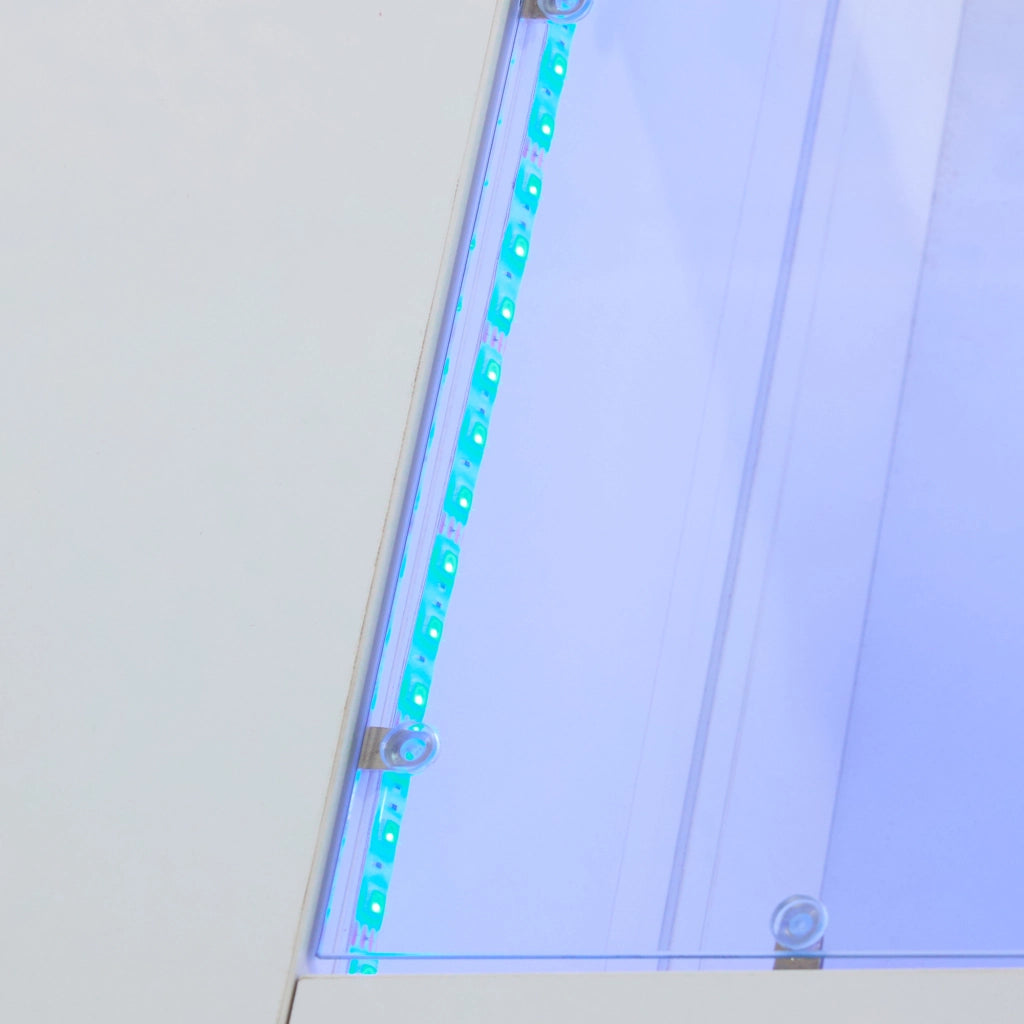 TAVOLINO DA SALOTTO LED 100 x 50 x 35 cm Bianco in pannello di legno
