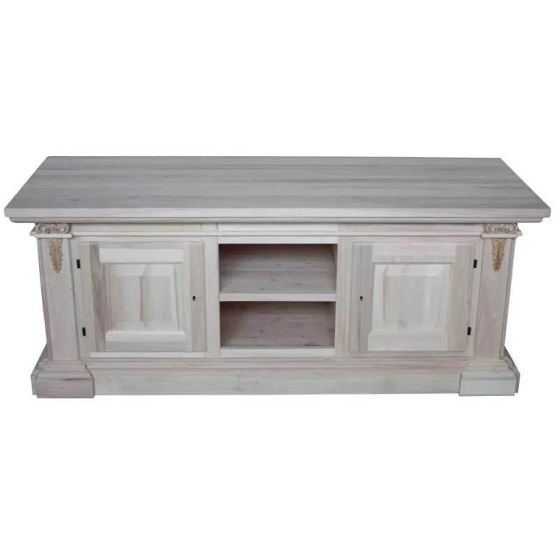 Porta tv 2 porte in legno grezzo arte povera  l.158 p.60 h.62 (401) - Mobili 2G
