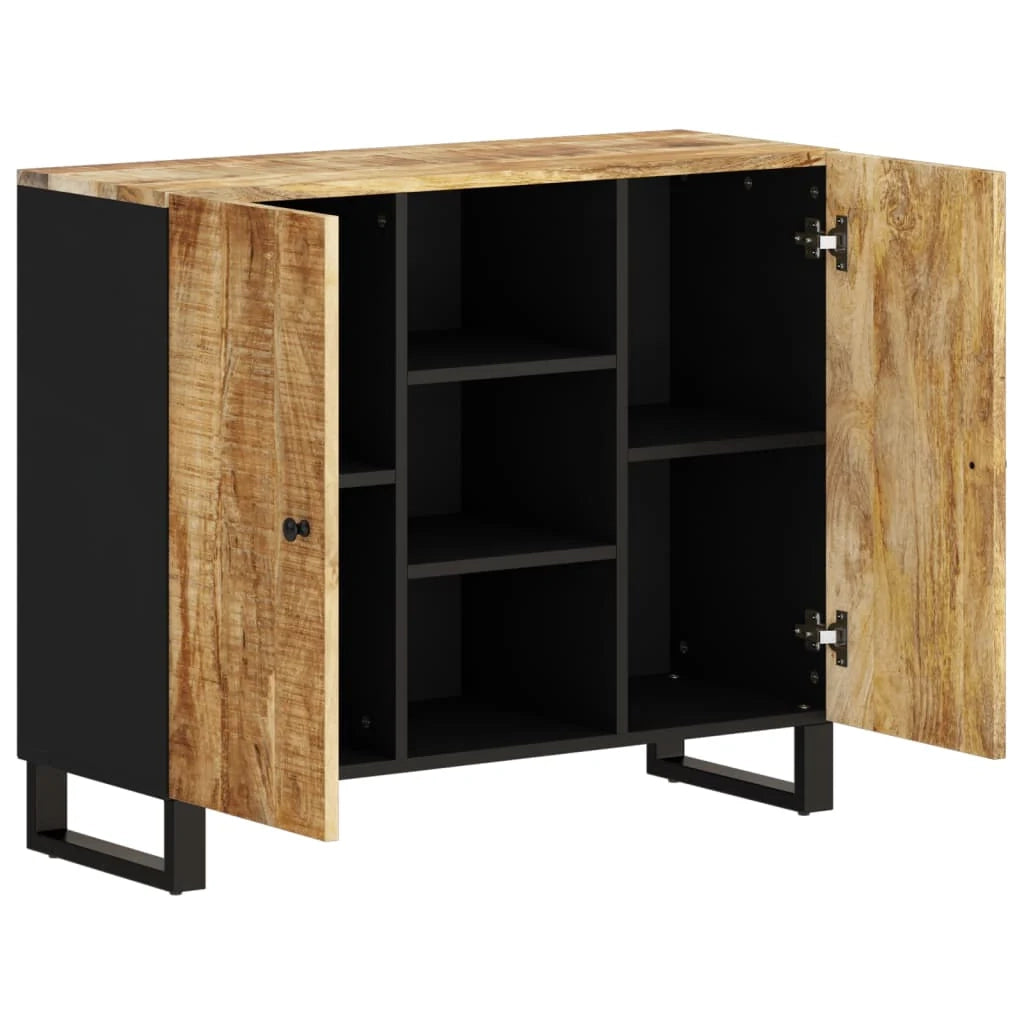 Credenza cassettiera mobile contenitore organizer cucina soggiorno soggiorno con 2 ante 90 x 33 x 75 cm legno massello di mango marrone 02_0029730