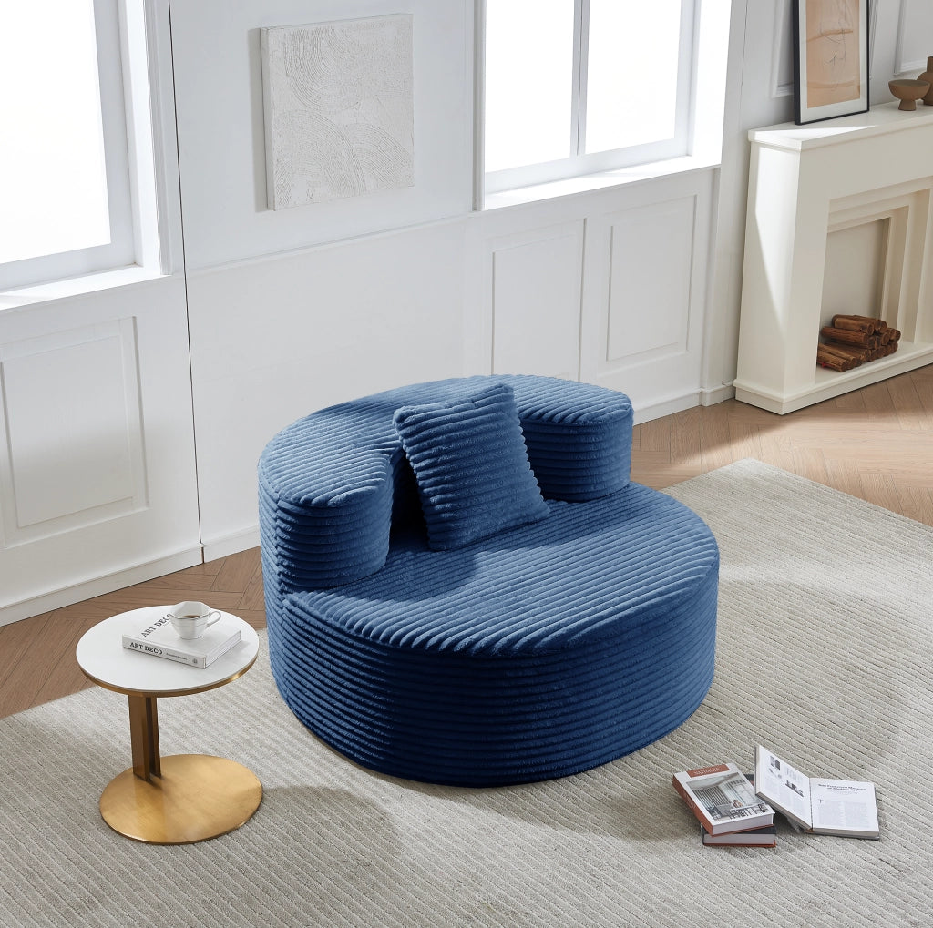 Poltrona relax ergonomica con struttura in metallo azzurro chiaro