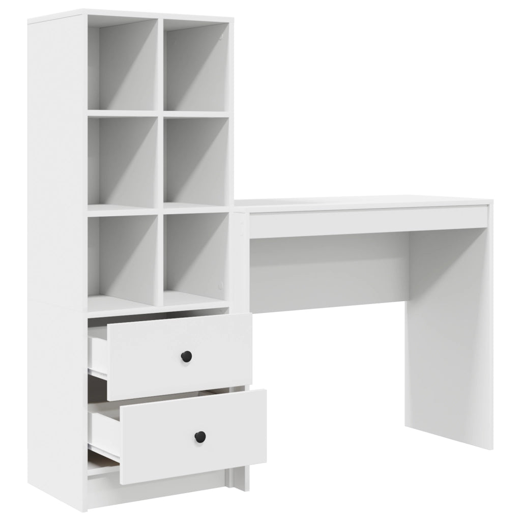 Scrivania con Storage Bianca Legno ingegnerizzato