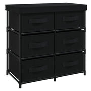 Mobile contenitore moderno con 6 cassetti 55 x 29 x 55 cm spazio organizzato design semplice in acciaio nero 02_0046936