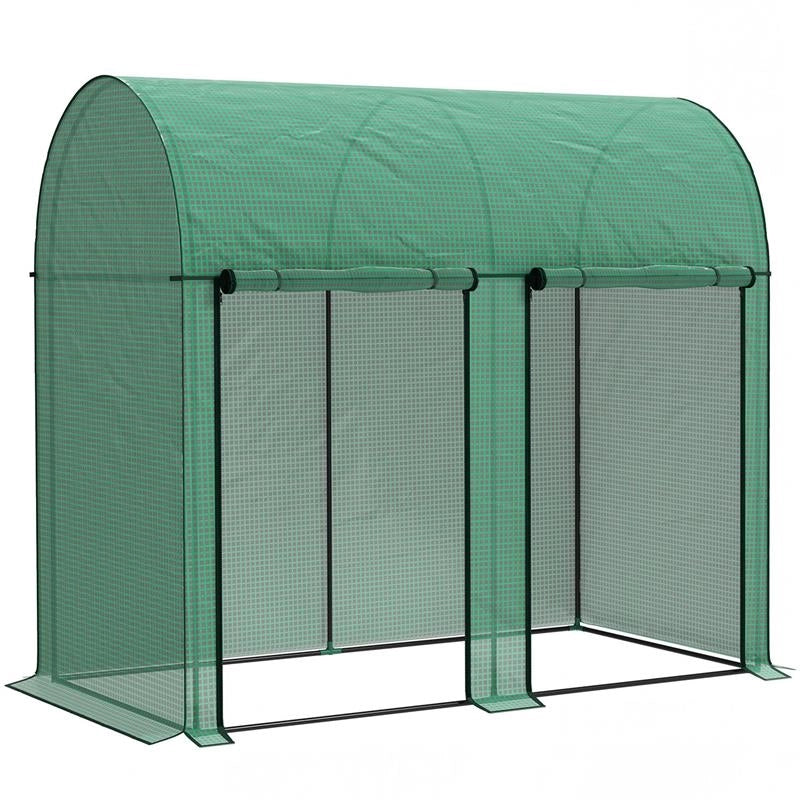 SERRA DA GIARDINO DA 2 M¦, 2 PORTE AVVOLGIBILI, COPERTURA IN PE 140G/M¦ ANTI-UV, 2X1X1.78M, VERDE