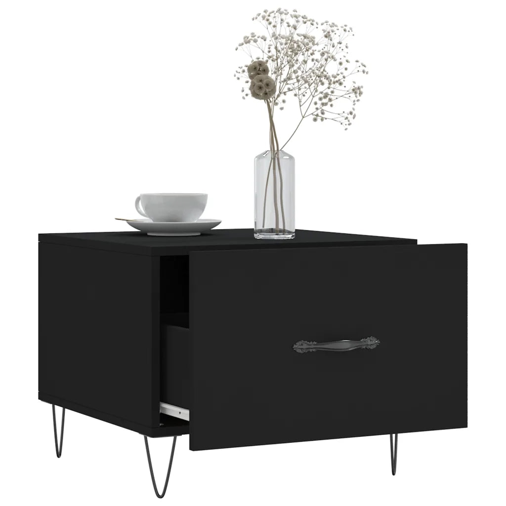 Tavolini da Salotto 2 pz Neri 50x50x40 cm in Legno Multistrato 829383