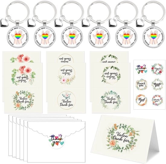Regalo di addio 19 pezzi - Cadeau di ringraziamento - Chiave da parete - Carte/lettere - Adesivi - Per insegnanti/asili nido - Cadeau per insegnanti