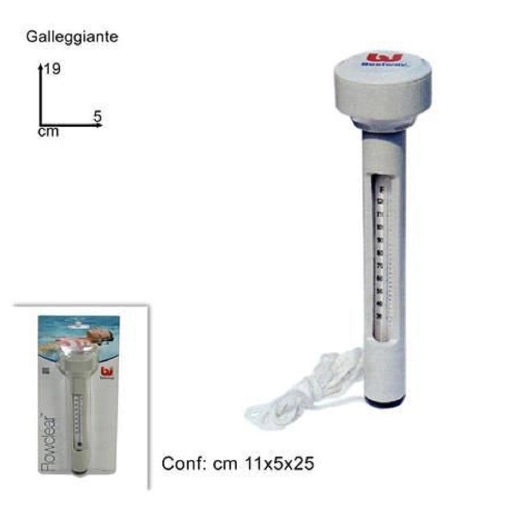 Trade Shop - Termometro Galleggiante Per Piscina In Abs Temperatura Acqua Con Cordicella 58072 -