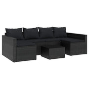Set da Giardino 2 pz | Set Salotto da Giardino con Cuscini Nero in Polyrattan