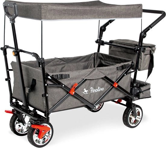 Carrello pieghevole - Carrello trasportabile - Carrello portatile - Sistema frenante - 120cm x 56cm x 67cm con tetto scorrevole 99cm