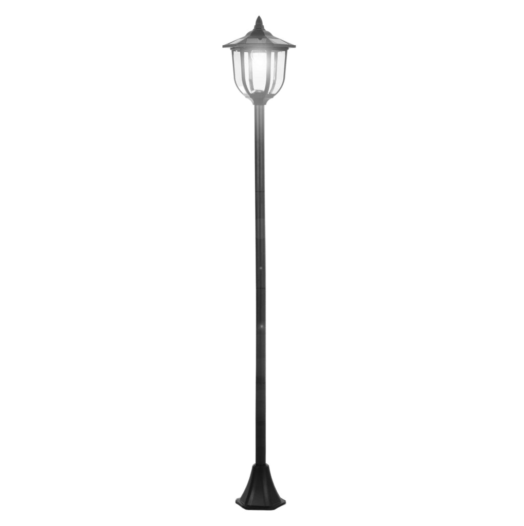 Lanterna solare da esterno ULEVR con 6 LED effetto fiamma bianco freddo, IP44, nera