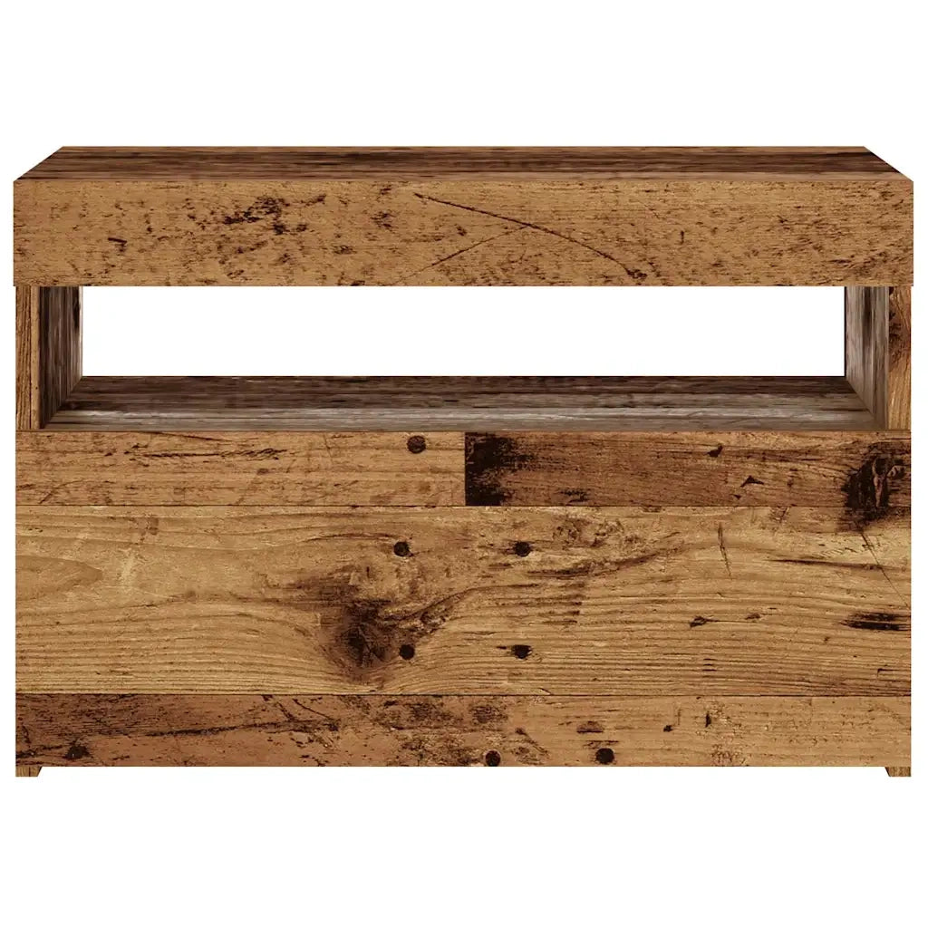 Mobile Porta TV con LED Legno Antico 60x35x40 cm Multistrato