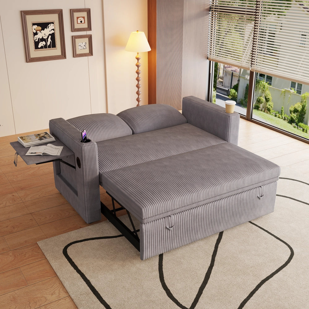 Divano Letto Multifunzione con Schienale Reclinabile e Cuscini ¨C Xylo ¨C Grigio