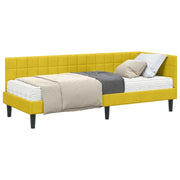 Letto singolo | Letto per adulti | Struttura Letto Angolare con Materasso 2 pcs Giallo Velluto