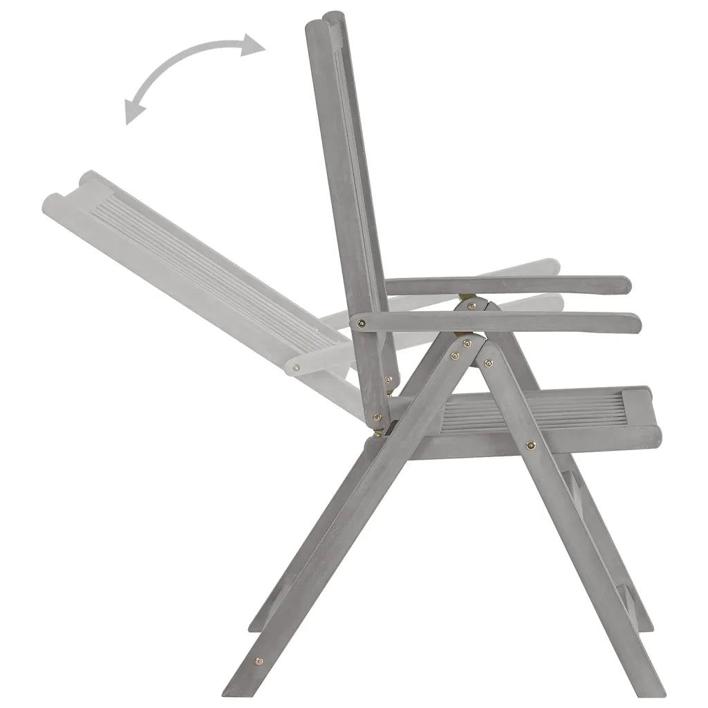 Sedie da Giardino Reclinabili 4 pz con Cuscini Massello Acacia 3065378