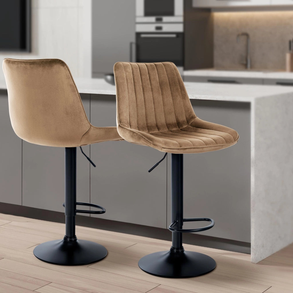 Sgabello Toni Velvet marrone,nero