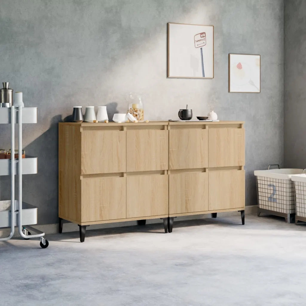 Credenze 2pz Rovere Sonoma 60x35x70 cm in Legno Multistrato 3185762