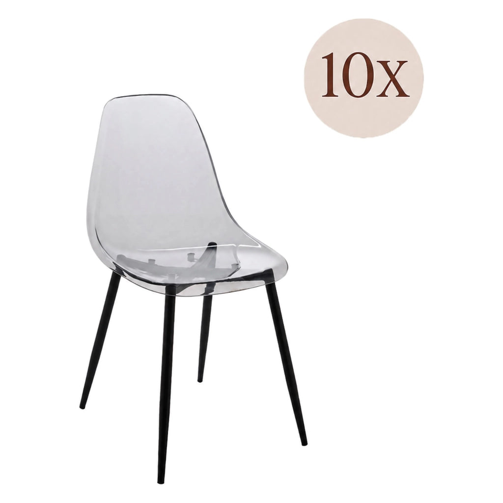 Amstrong, Sedia 10 Sedie, Grigio Fume