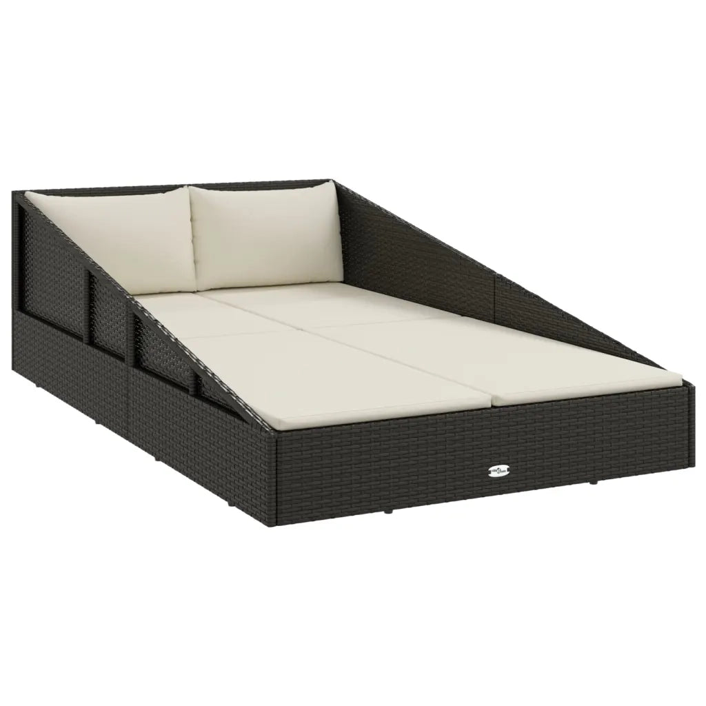 Lettino da Giardino Nero 110x200 cm in Polyrattan 42667
