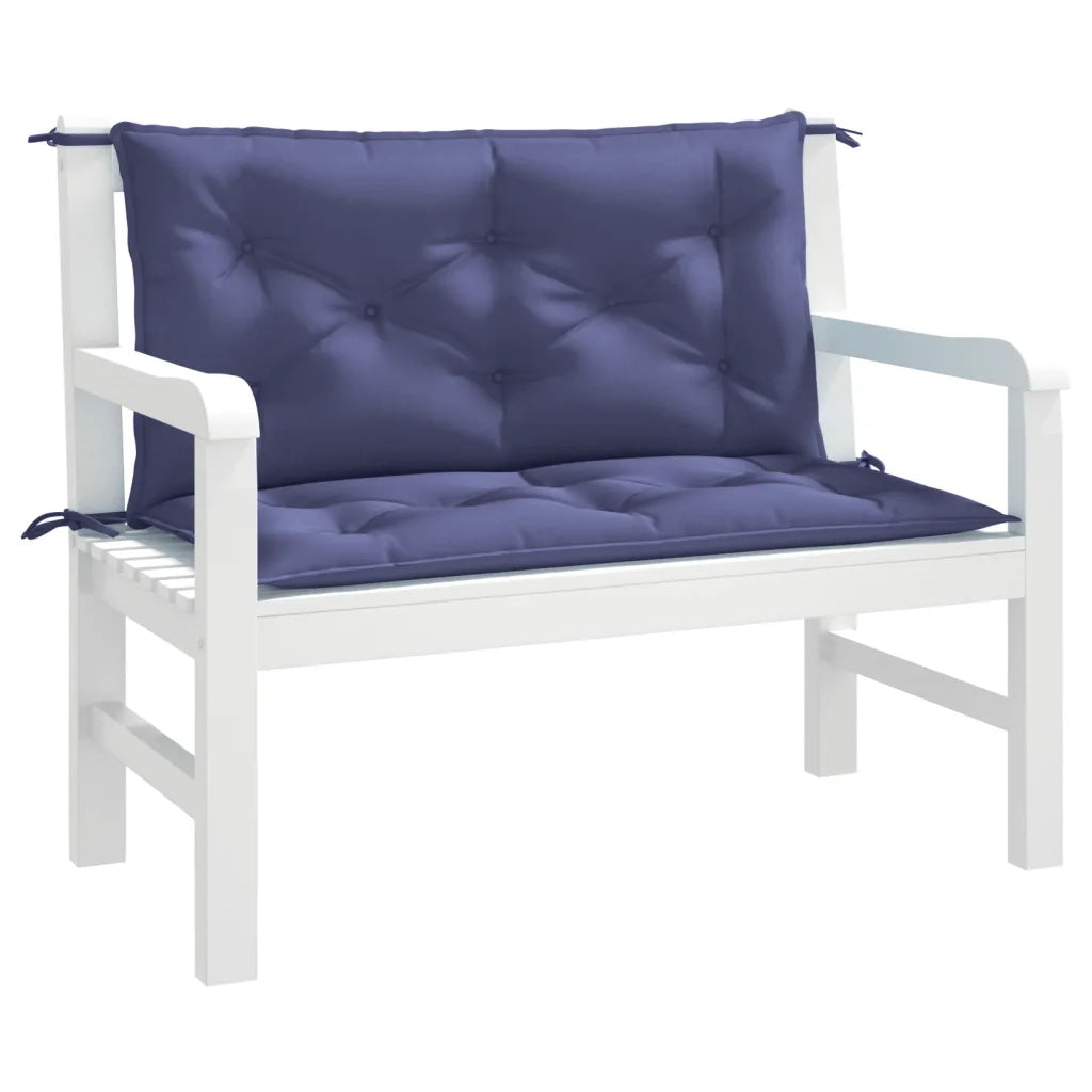 Cuscini per Panca 2 pz-Set di 2 Cuscini per panchina Blu Marino 100x50x7 cm in Tessuto Oxford