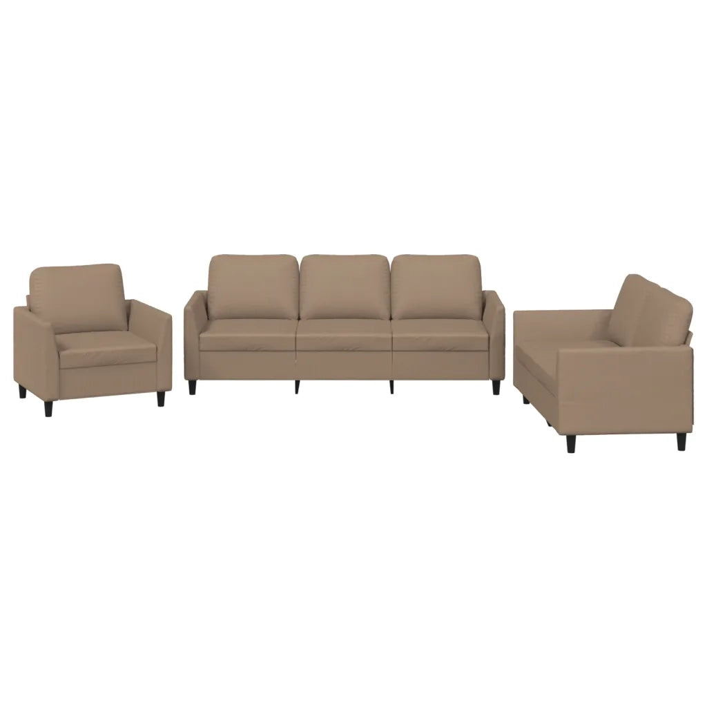 Set di Divani 3 pz con Cuscini cappuccino in Similpellecod mxl 104172