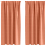 Tende Oscuranti | Tende Blackout con Anelli 2 pz Terracotta 175 x 140 cm