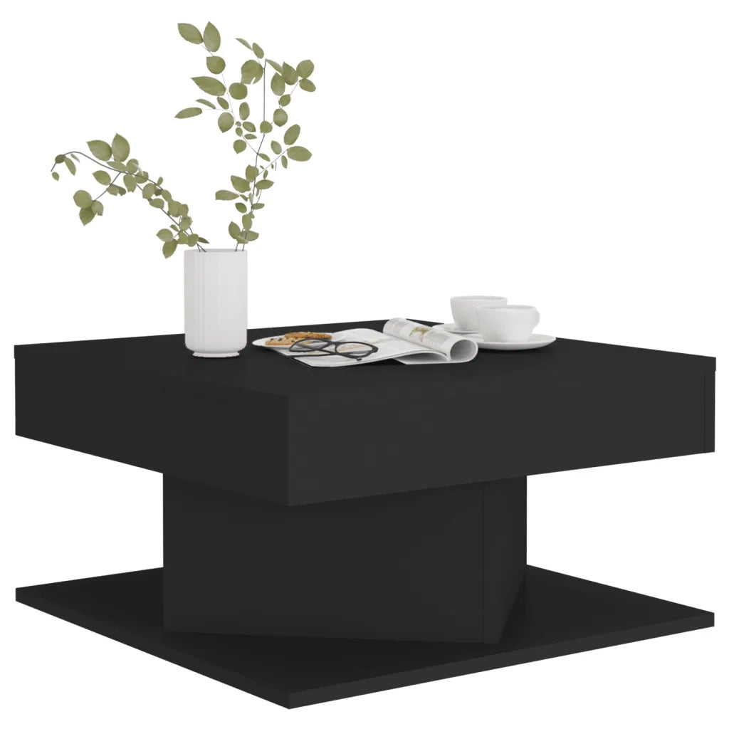 Tavolino da Salotto Nero 57x57x30 cm in Legno Multistrato 808369