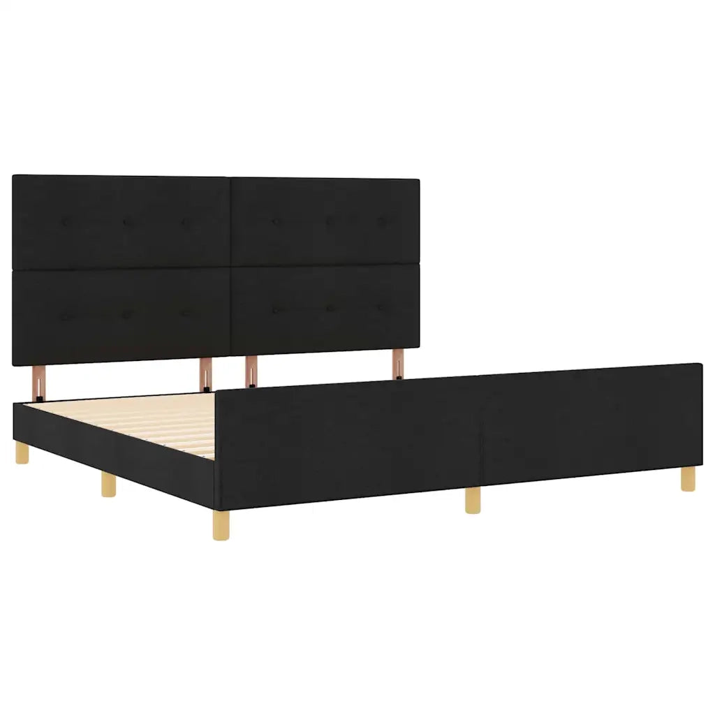Struttura del letto con testiera Nero 200 x 200 cm Tessuto