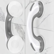 Due Maniglie per Bagno 30 cm - Fermo Zuignap per Docce e Bagni (Sostegno di Prevenzione da Caduta in Metallo Grigio, Adatto per Anziani)