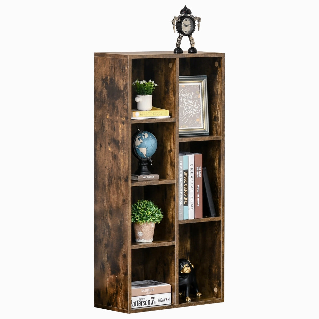 Libreria Rustica in Legno con 7 Ripiani ¨C Zephmum ¨C Marrone 50x24x106 cm
