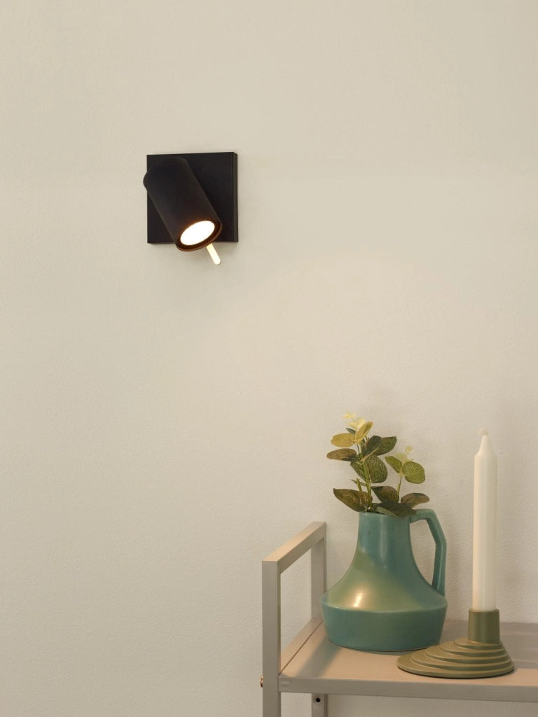 Applique Lucide Grony GU10 5W 2200-3000K nero oro metallo