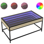 Tavolino da salotto | Tavolino da caff¨¨ | Tavolino da Soggiorno con LED Infinity Rovere Sonoma 90x50x41 cm