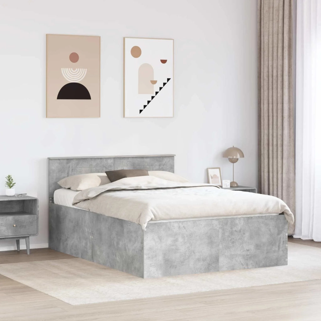Struttura del letto con testiera Grigio cemento 150 x 200 cm