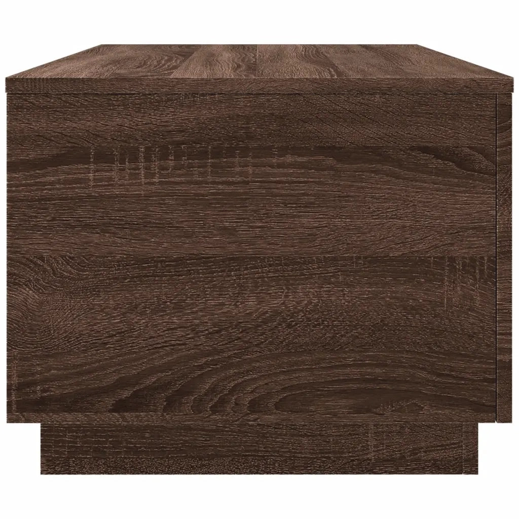 Tavolino da salotto | Tavolino da caff¨¨ | Tavolino da Soggiorno con Luci LED Rovere Marrone 90x50x40 cm