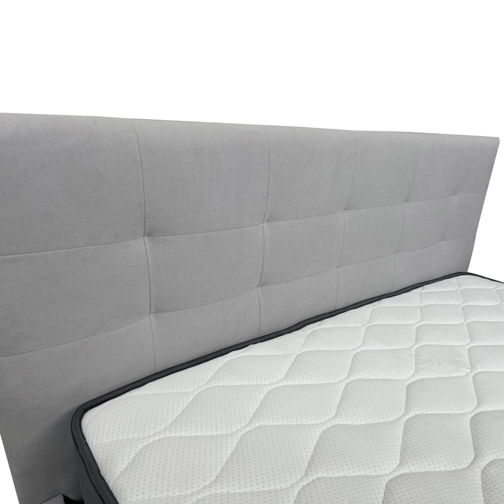 Letto contenitore singolo 80x190 cm con rete ortopedica a doghe, tessuto Enjoy, made in Italy - 20 Silver