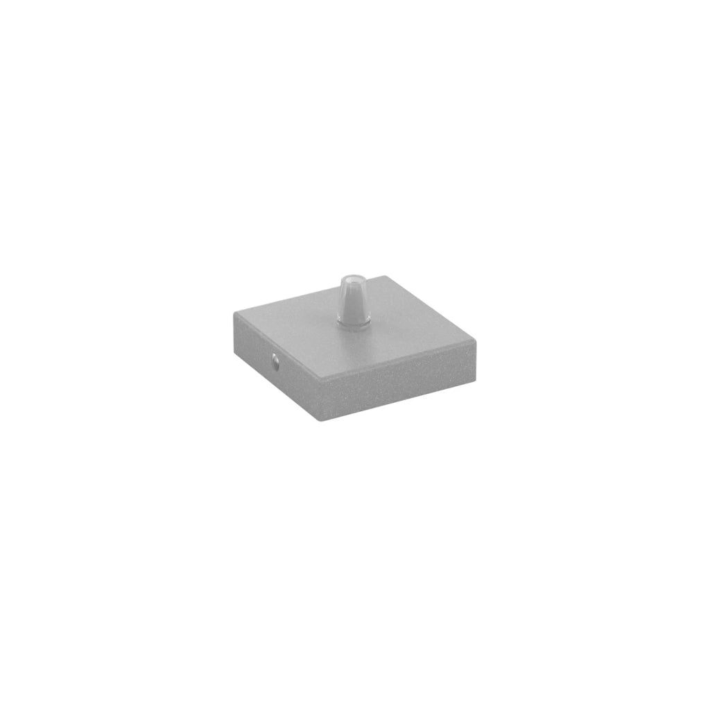Rosone Quadrato Metallo Grigio 1 Foro 8X8Cm