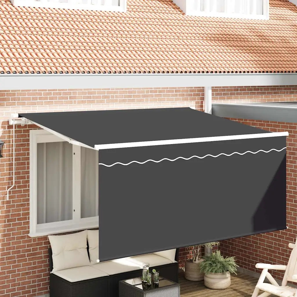 Tenda retrattile-Tenda parasole per balcone Antracite 300 x 200 cm Tessuto 638159