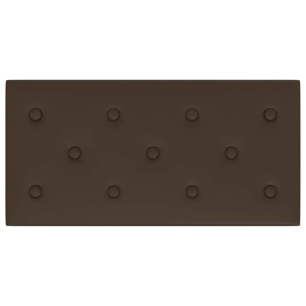 Testiera da Parete 12 pcs Marrone 60 x 30 cm Pelle Sintetica