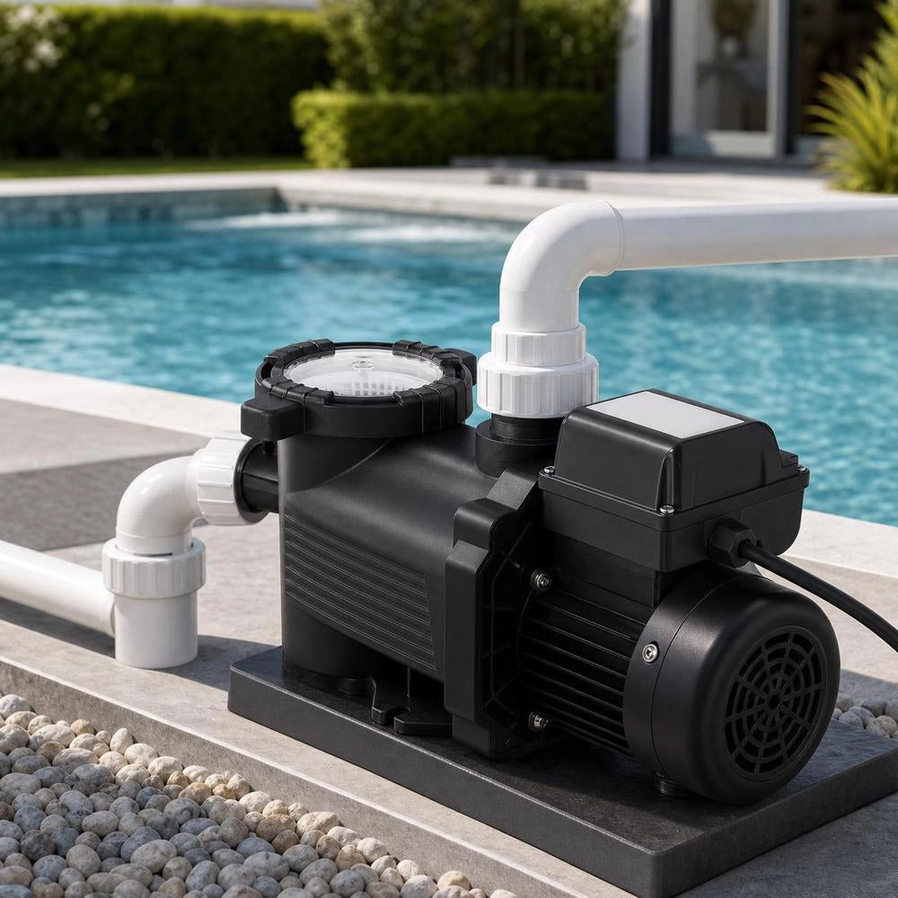 Swimming Pool Pump 400 W, Filter Pump 11.100 L/H Max. Flow Rate, Single-stage Pool Pump, 3450 Rpm, 10 M Max. Delivery Head, With 24-hour Timer & Filter Basket, For Above-ground & In-ground Pools, & Spas